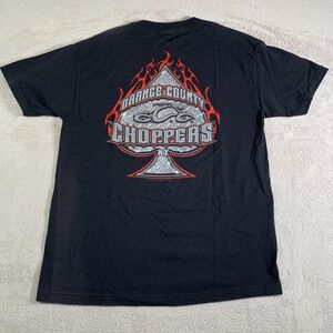 Vintage Orange County Choppers Shirt Mens Large Black Flame Spade 2003‎ 2000s